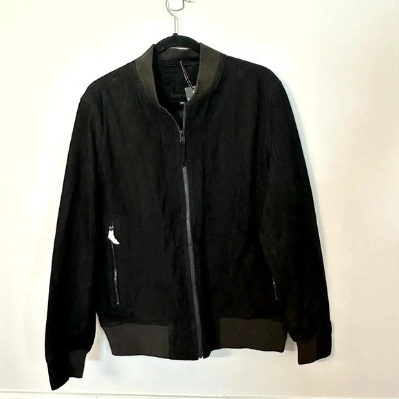 BlankNYC After Shocker Bomber Men’s Black Goat Skin Leather Jacket Size M NWT - Picture 2 of 10